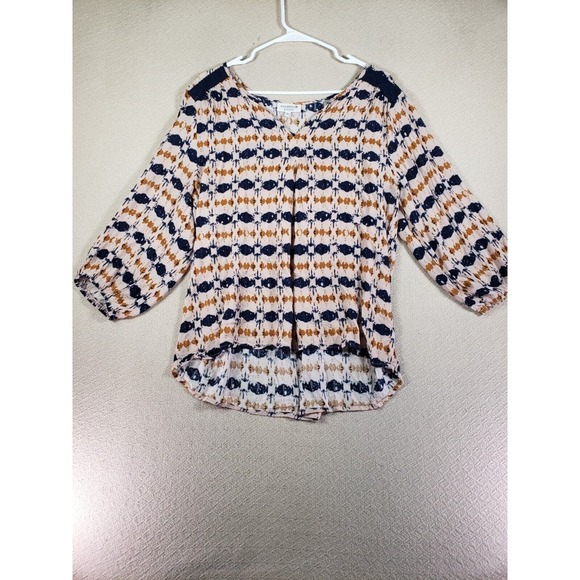 Studio B By Bobeau Top Womens XL Multicolour 100% Rayon Balloon Sleeve Blouse - Picture 2 of 10